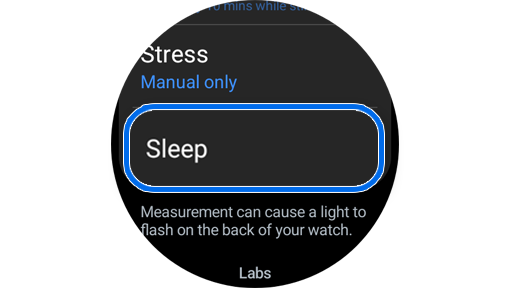 Spavanje funkcija u Samsung Health aplikaciji Podešavanja.