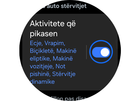 “Aktivitete që pikasen” në “Cilësimet”.