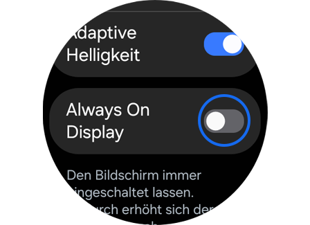 Schalter „Always On Display“