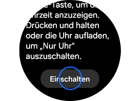 Option „Einschalten“ für den Modus „Nur Uhr“