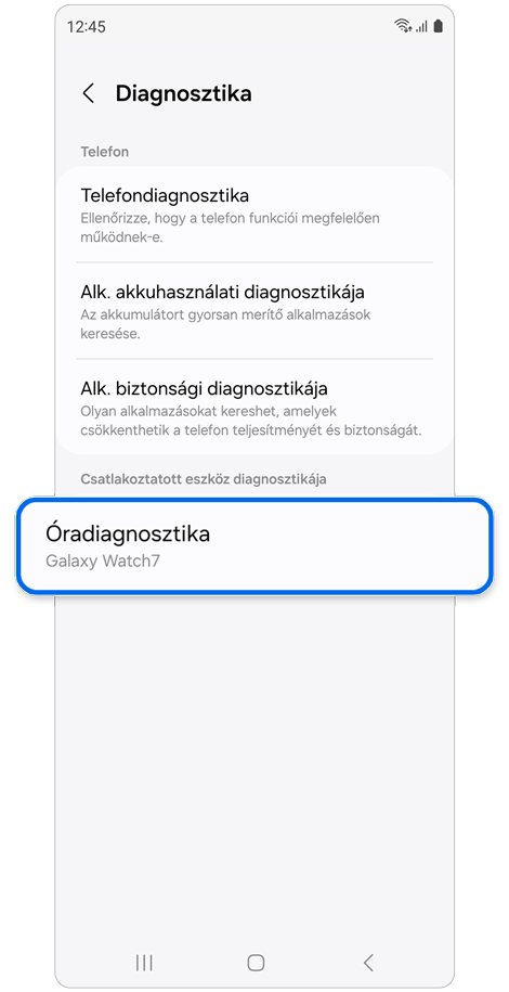 Diagnosztika funkció.