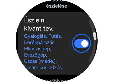 „Észlelni kívánt tev.” a „Beállításokban”.