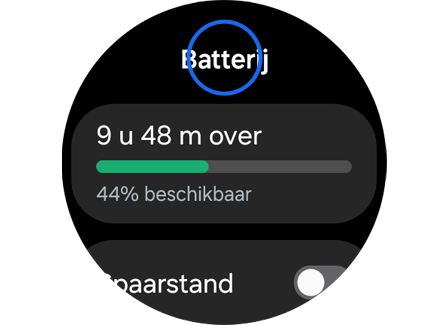 Resterende batterijduur.