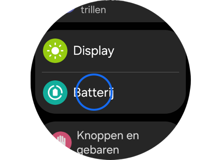 Galaxy Watch-scherm “Instellingen”.