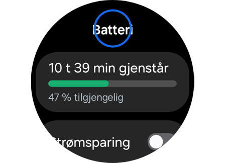 Gjenværende batterilevetid.