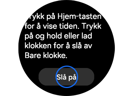 "Slå på"-alternativ for "Kun klokke"-modus.