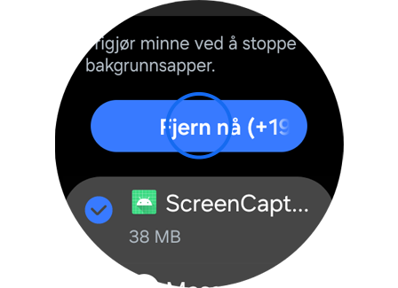 Skjermbilde for lukking av bakgrunnsapper.