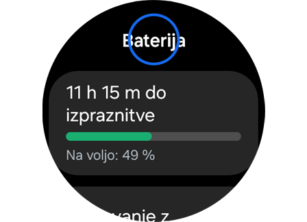 Preostala življenjska doba baterije.