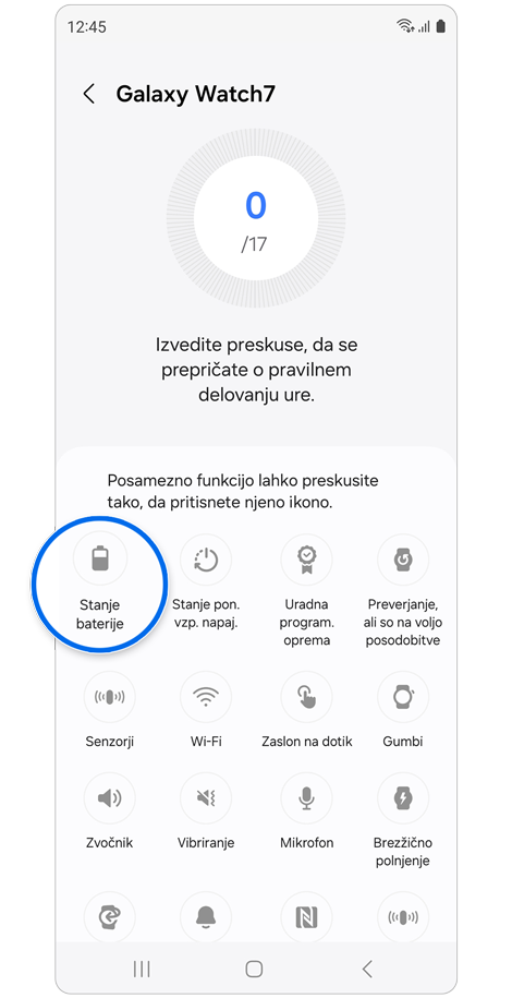 Seznam razpoložljivih diagnostičnih testov.