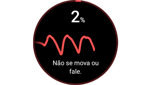 Medição da pressão arterial no Galaxy Watch5 em andamento.