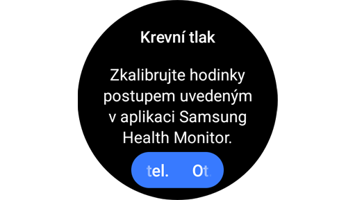 Widget Krevní tlak na Galaxy Watch.