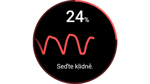Měření krevního tlaku na Galaxy Watch5 probíhá.