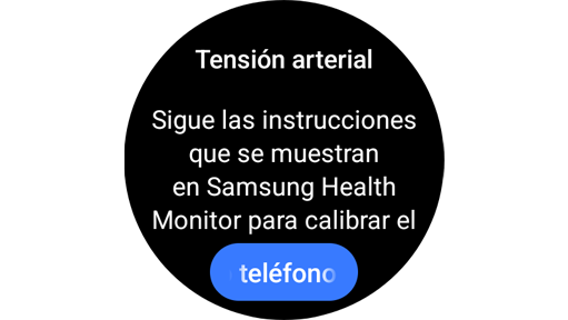 Widget de tensión arterial en un Galaxy Watch.