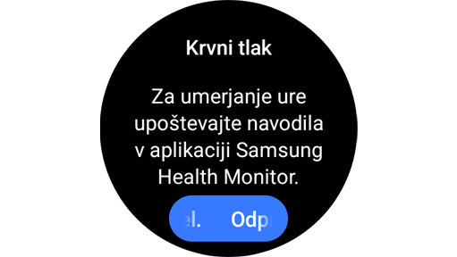 Pripomoček Krvni tlak na uri Galaxy Watch.