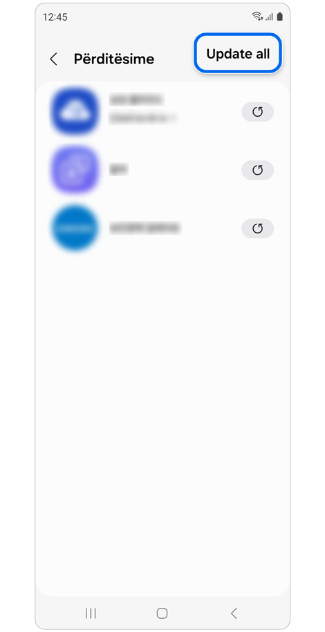 Një listë e aplikacioneve të Galaxy Watch që mund të përditësohen.