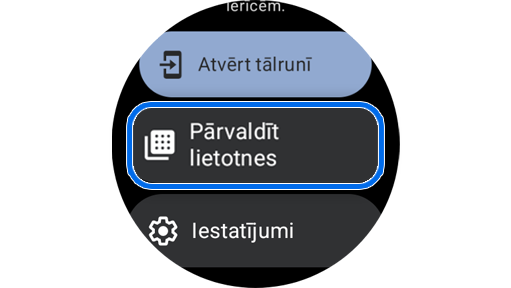 Opcija Pārvaldīt lietotnes lietotnē Play veikals.