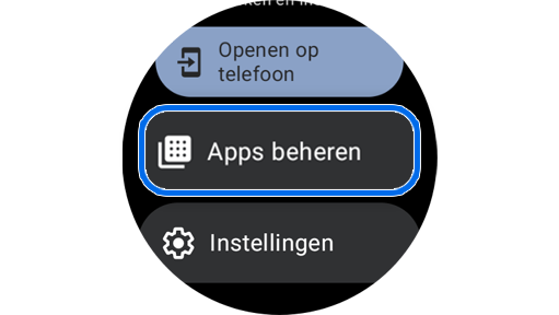 De optie Apps beheren in de Play Store-app.