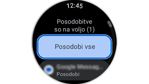 Možne posodobitve za uro.
