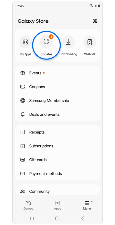 The Galaxy Store app on a Galaxy phone.