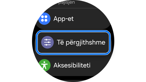 Skeda “Të përgjithshme” te “Cilësimet”.