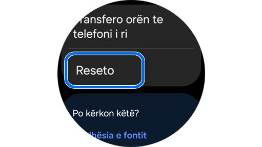 Opsioni “Reseto” tek “Të përgjithshme”.