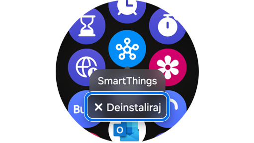 Opcija za deinstalaciju aplikacije s Galaxy Watch.