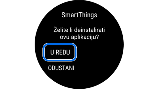Završna dozvola za deinstalaciju aplikacije prije nego što nastavite s brisanjem.