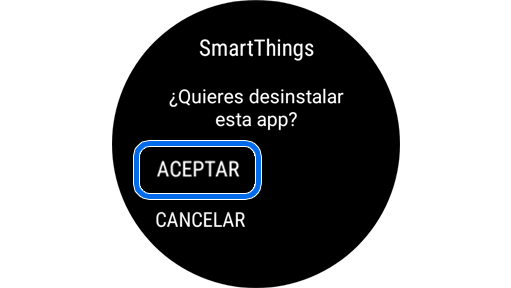 Permiso final para desinstalar una aplicación antes de proceder con la eliminación.