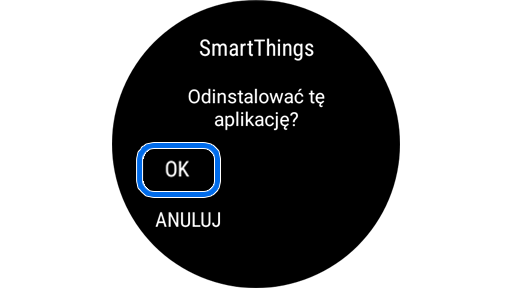 Ostateczna zgoda na odinstalowanie aplikacji przed przystąpieniem do usunięcia.
