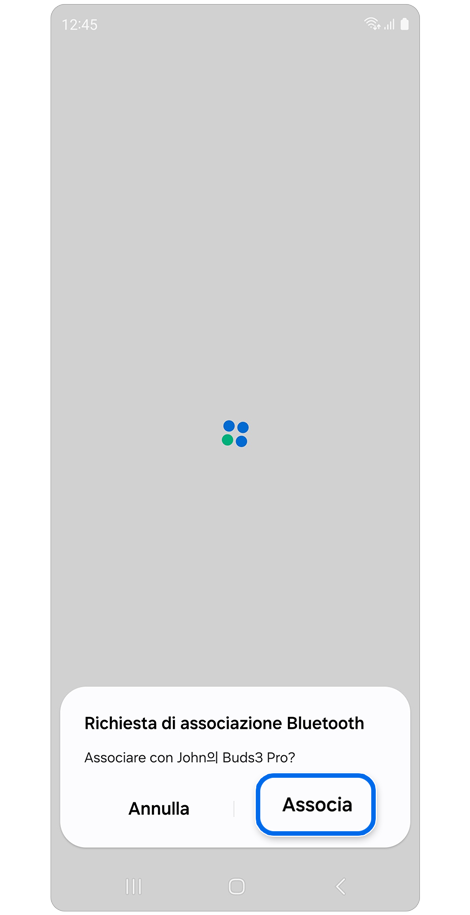 Richiesta di associazione Bluetooth