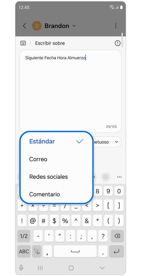 Opciones de formato de Compositor de Escritura