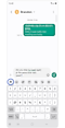 Chat assist icon is selected on a messaging app.