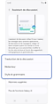 Écran d'accueil du menu Assistant de discussion.