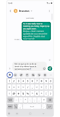 L'icône d'assistance à l'écriture est sélectionnée dans une application de messagerie