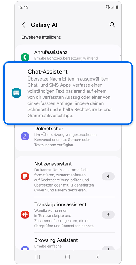 Galaxy AI-Einstellungen