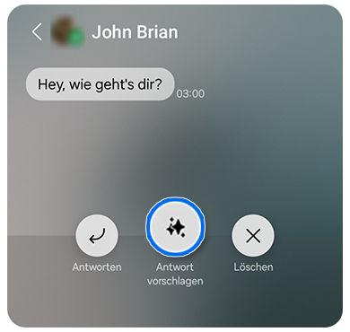 Benachrichtigungsanzeige auf dem Frontdisplay