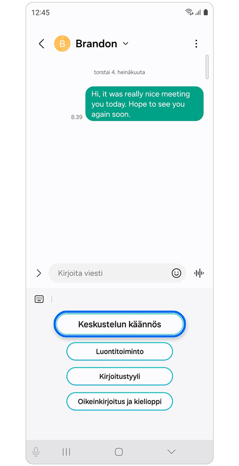 Kirjoitusavustaja-vaihtoehdot