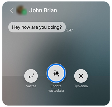 Kansinäytön ilmoitussivu