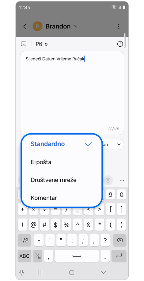Opcije formata Sastavljač Teksta