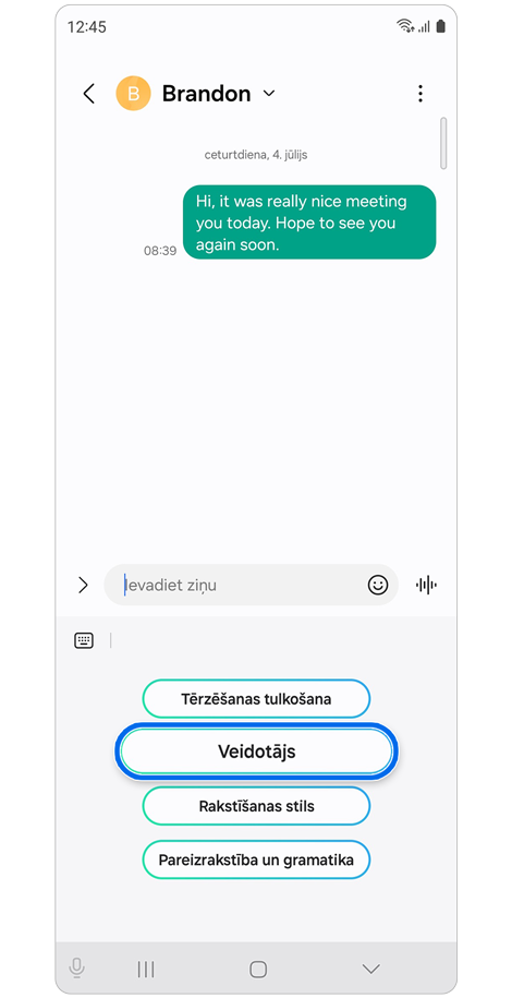 Funkcijas Tērzēšanas palīgs opcijas