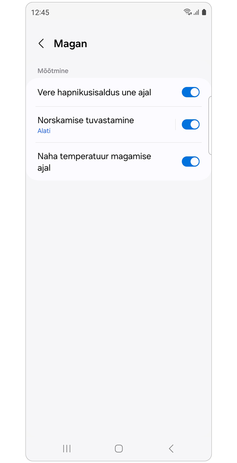 Galaxy Ring une seaded
