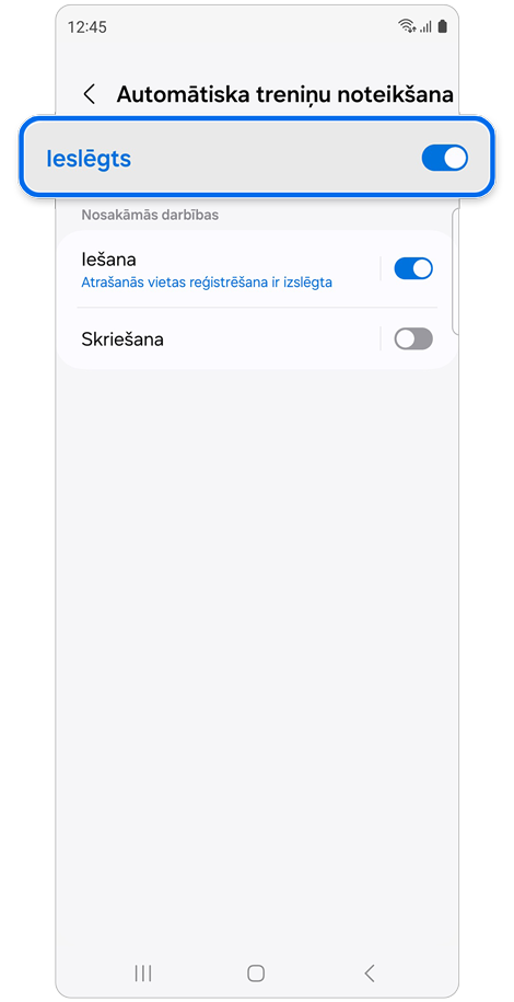 Automātiska treniņu noteikšana
