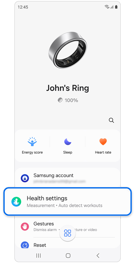 Galaxy Ring dashboard