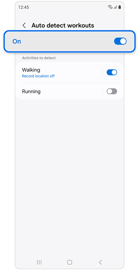 Auto detect workouts settings