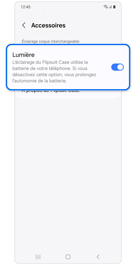 Page de configuration des accessoires