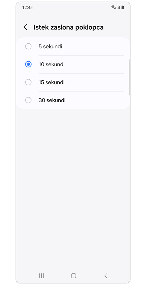 Postavke vremena isključenja zaslona poklopca