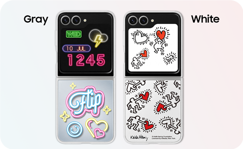 Galaxy Z Flip6 Flipsuit Case in Gray and White