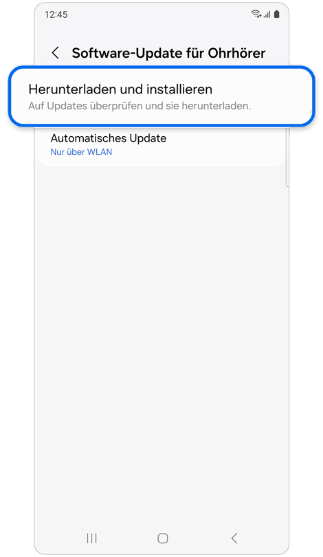 Bildschirm „Software-Update für Ohrhörer“