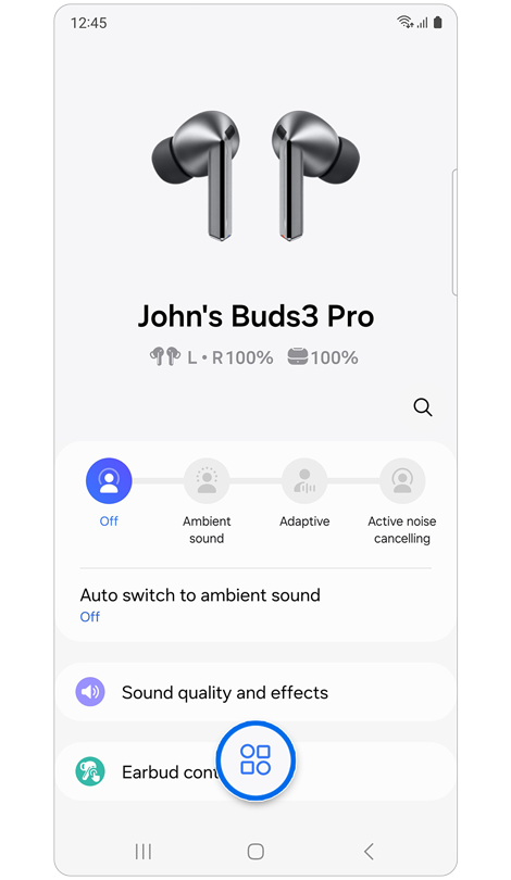 Galaxy Wearable home screen.
