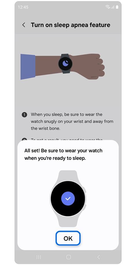 Notification that the feature is set.